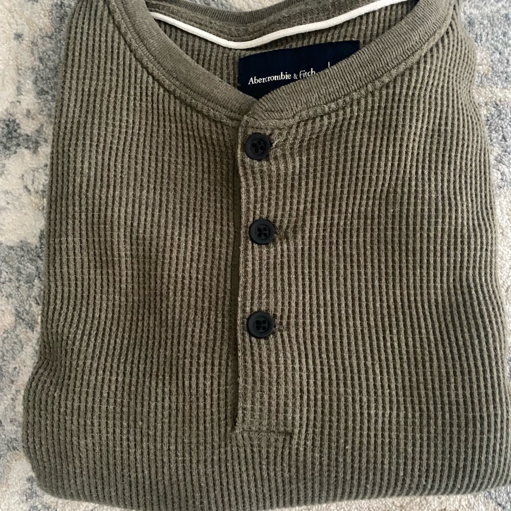 Abercrombie & Fitch waffle long sleeve mens shirts size xl